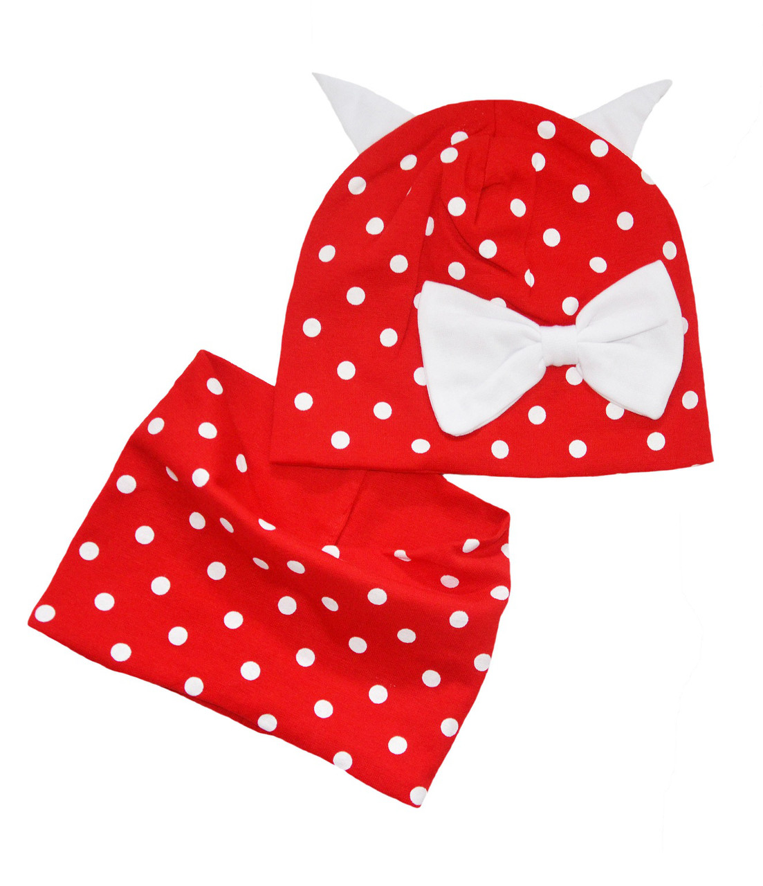

Набор Sweet Hats шапка и шарф снуд в горошек девочке 50 см (НБ-11-01)