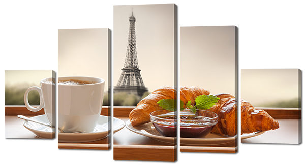 

Модульная картина Interno Холст Завтрак в Париже 142х80см