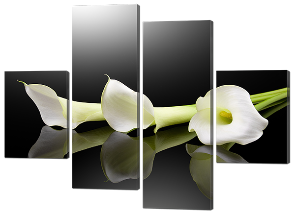 

Модульная картина Interno Холст Белые цветы 166х123см