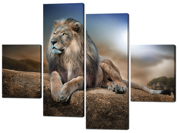 

Модульная картина Interno Холст Лев 166x123см