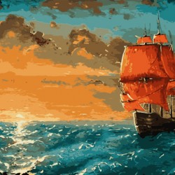 

Картина по номерам "Багряні вітрила" 50*40, ArtCraft