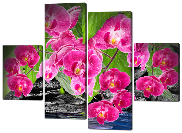 

Модульная картина Interno Эко кожа Яркие орхидеи 126x93см (A444М)