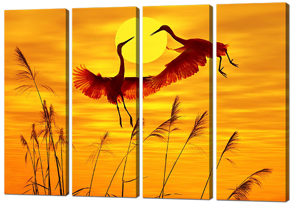 

Модульная картина Interno Холст Танец журавлей 104х73см