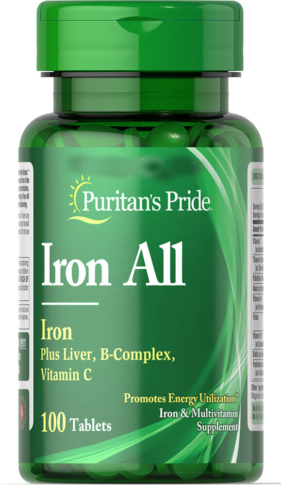 

Витамины Puritan's Pride Puritan's Pride Iron All 100 таблеток (4384301584)