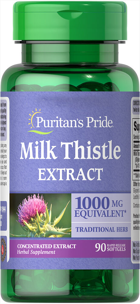 

Специальный продукт Puritan's Pride Milk Thistle 4:1 Extract 1000 mg (Silymarin) 90 капсул (4384301614)