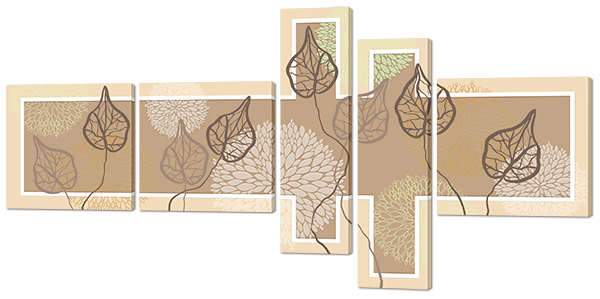 

Модульная картина Interno Эко кожа Листья цветка 148x74см (A729М)