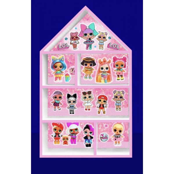 

Домик-Полка (стеллаж) для игрушек Toys 95*55*20 см. Кукла Лол 1213