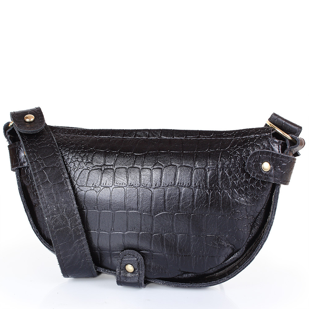 

Женская кожаная сумка-клатч (LK-DM232-black-croco) Laskara 24х14х3 см Черный 000132490