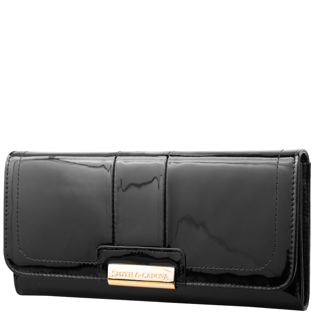 

Женский кожаный кошелек (FUL-28536-blkpatent) Smith&Canova 19х10х2 см Черный 000131553