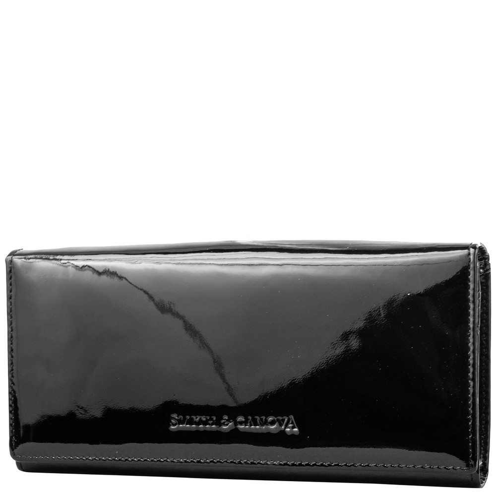 

Женский кожаный кошелек (FUL-28609-blkpatent) Smith&Canova 20х10х2 см Черный 000133586