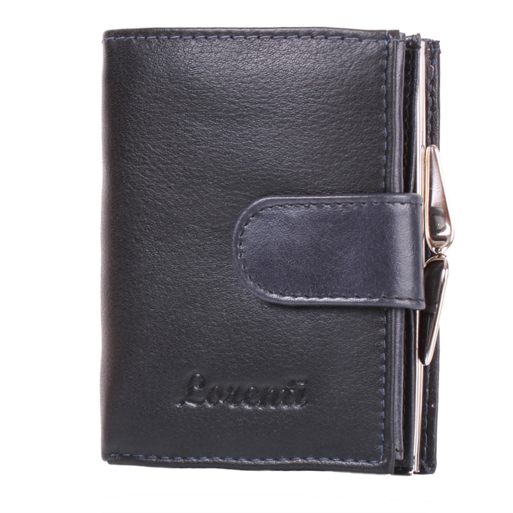 

Женский кожаный кошелек (DNKLT-01-BCF-navy) Lorenti 8,5х11,5х2,5 см Черный 000132502