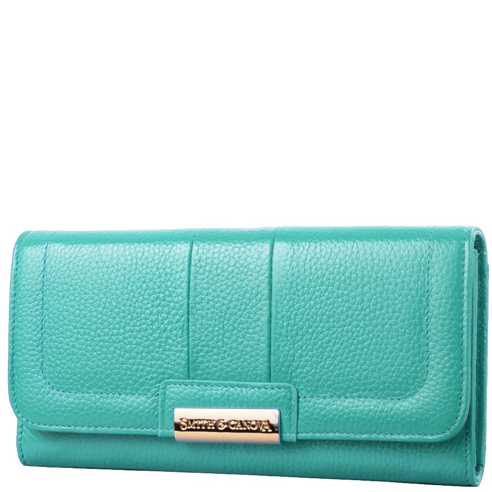 

Женский кожаный кошелек (FUL-28536-peacock) Smith&Canova 19х10х2 см Бирюзовый 000133715