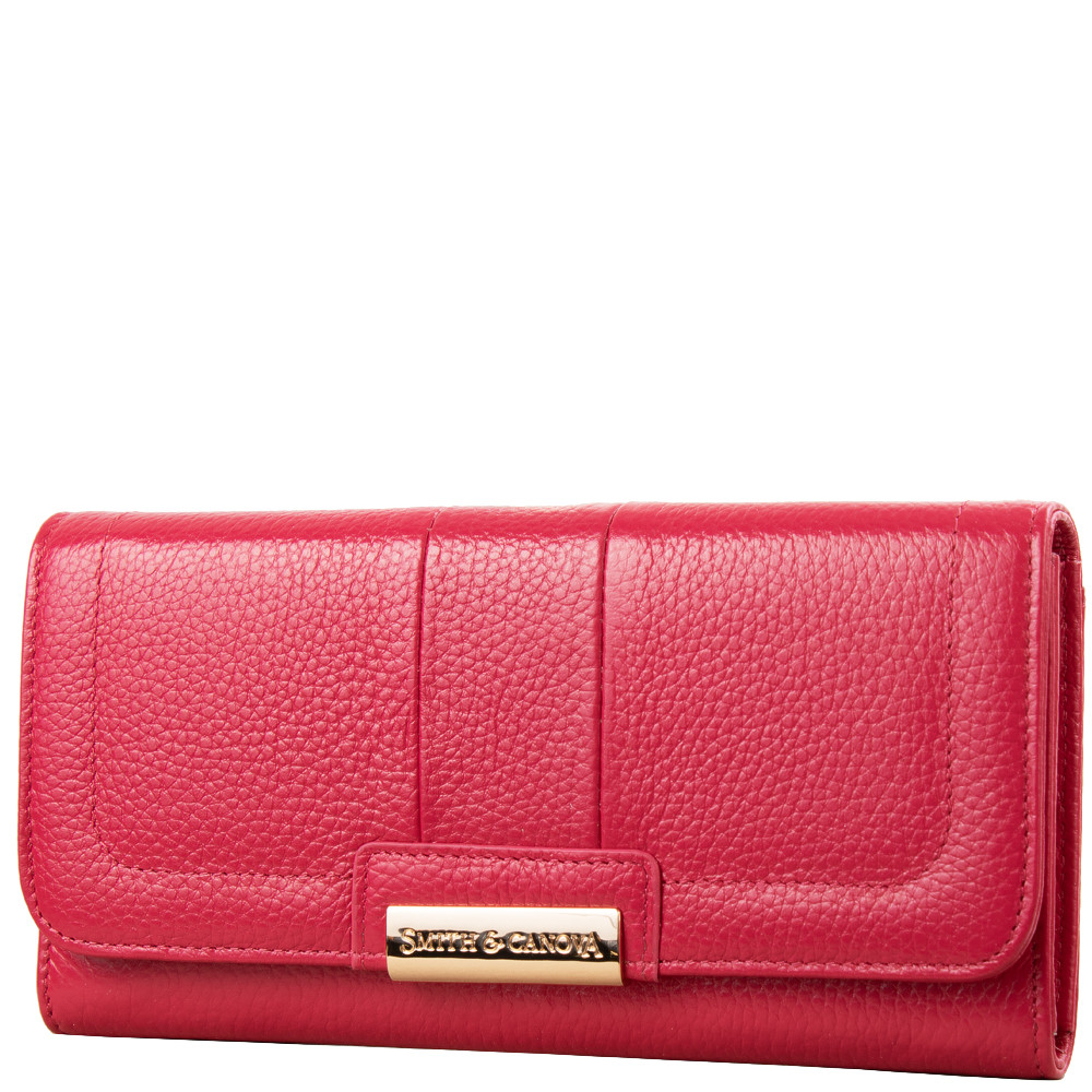 

Женский кожаный кошелек (FUL-28536-fuchsia) Smith&Canova 19х10х2 см Красный 000131436
