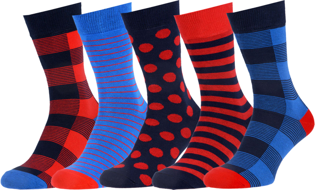 

Носки The Pair of Socks 5P-111-PLD/BX 35-37 (5 пар) Синие с красным