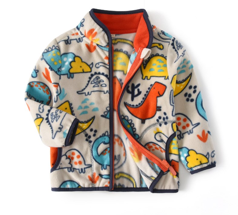 

Кофта детская флисовая Colorful dinosaurs Berni Kids (140) Молочный