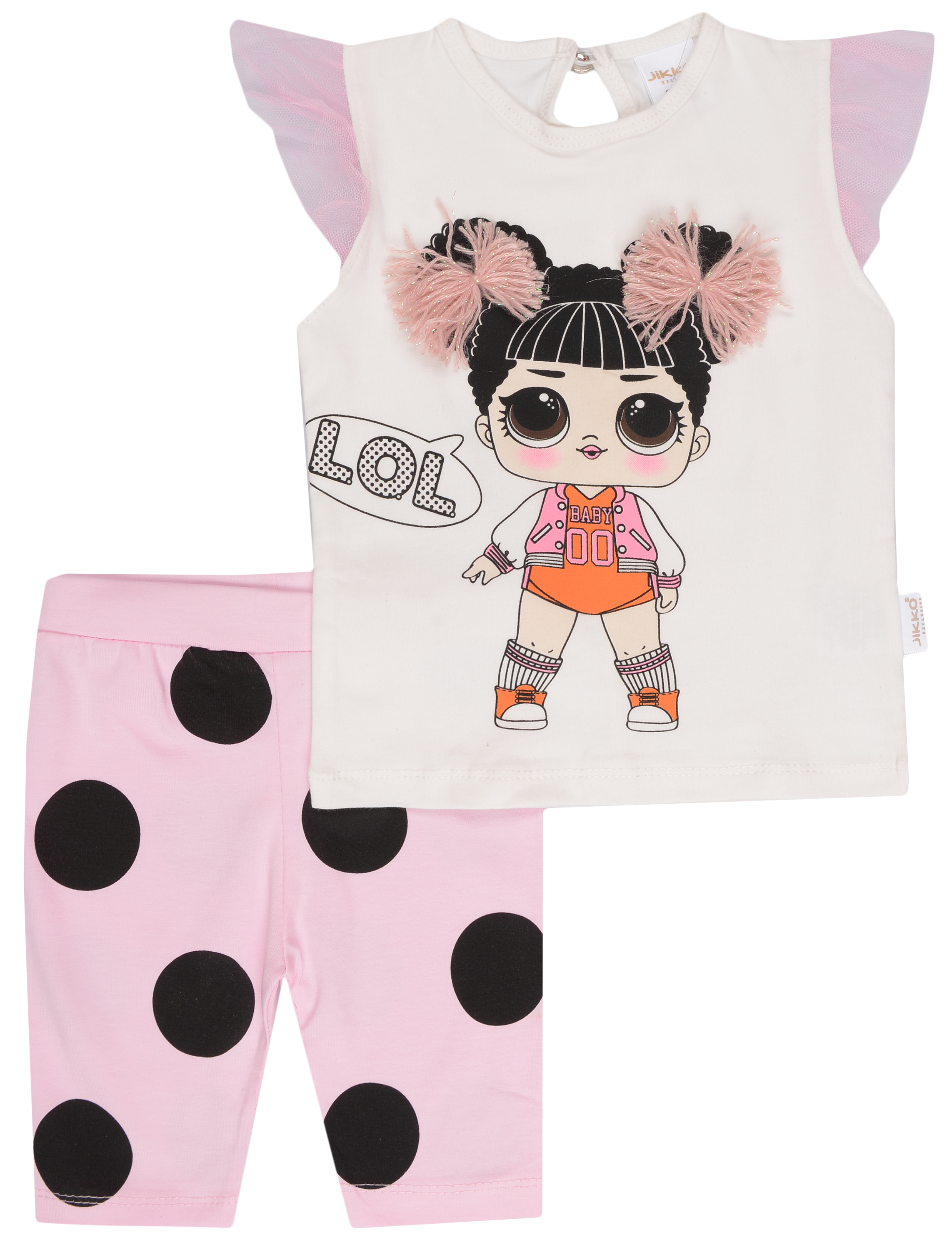 

Костюм (майка + лосины) Jikko Baby 1265432 68 см Белый с розовым