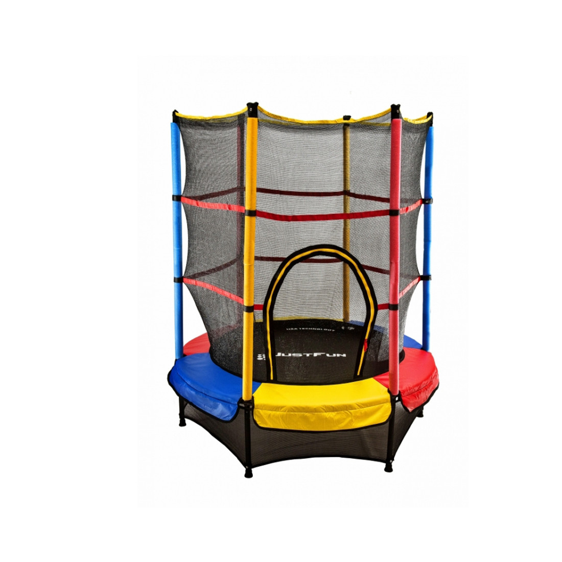 

Батут для детей разноцветный Just Fun 140см Multicolor + защитная сетка (Спортивный батут)