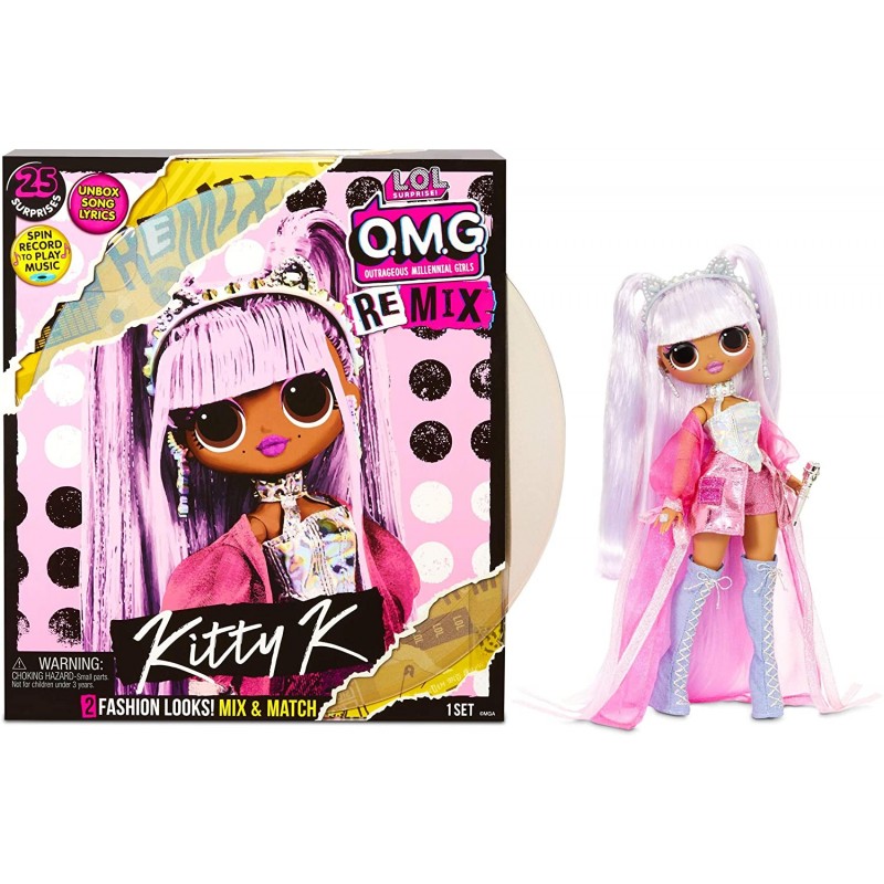 

Игровой набор с куклой LOL Surprise OMG Remix Kitty K (MGA Entertainment, США) ЛОЛ Сюрпрайз Ремикс Королева Китти (567240)