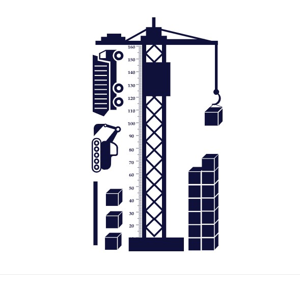 

Интерьерная виниловая наклейка ростомер IdeaClock Crane 105х185 см Стальной синий(39369-46-22)