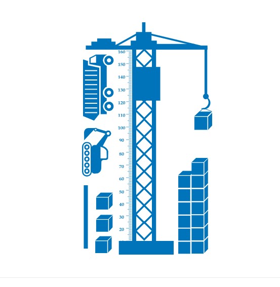 

Интерьерная виниловая наклейка ростомер IdeaClock Crane 105х185 см Небесно-голубой(39369-46-32)