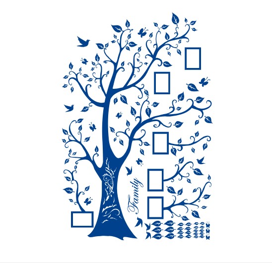 

Интерьерная виниловая наклейка на стену IdeaClock Tree of happiness with frames 200х145 см Дорожный синий(39160-46-28)