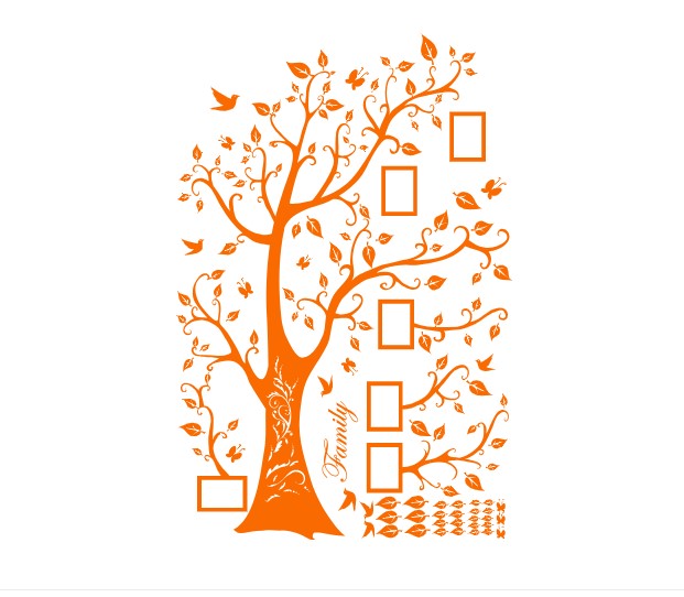 

Интерьерная виниловая наклейка на стену IdeaClock Tree of happiness with frames 200х145 см Пастельно-оранжевый(39160-46-14)