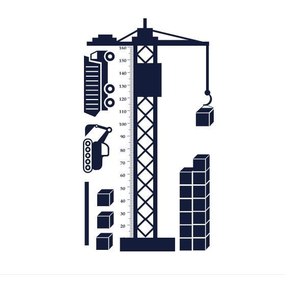 

Интерьерная виниловая наклейка ростомер IdeaClock Crane 105х185 см Глубоководный синий(39369-46-21)