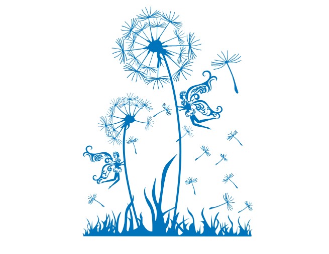 

Интерьерная наклейка на стену и обои IdeaClock Fairies 96х130 см Небесно-голубой(39385-46-32)