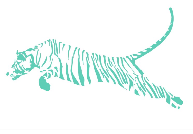 Клеящийся интерьерный стикер на стену и обои IdeaClock Running tiger ...