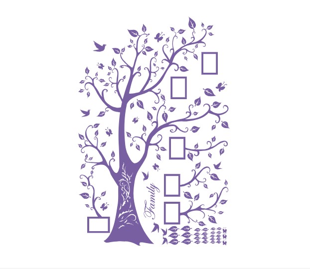 

Интерьерная виниловая наклейка на стену IdeaClock Tree of happiness with frames 200х145 см Лавандовый(39160-46-17)