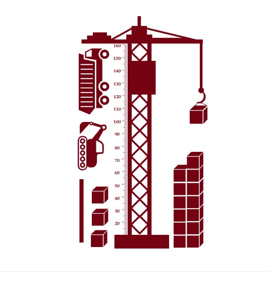 

Интерьерная виниловая наклейка ростомер IdeaClock Crane 105х185 см Бургунд(39369-46-7)