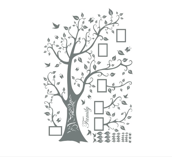 

Интерьерная виниловая наклейка на стену IdeaClock Tree of happiness with frames 200х145 см Серый(39160-46-52)