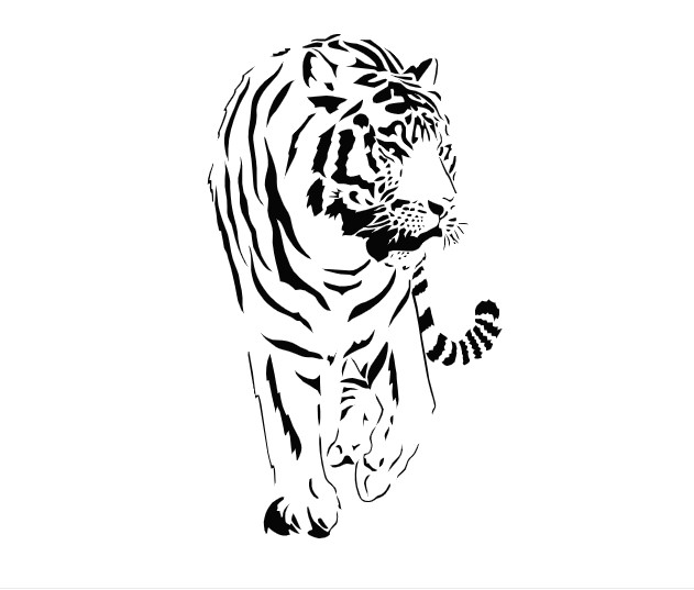 

Виниловая наклейка на стену IdeaClock Bengal tiger 120х205 см Черный(58790-464)