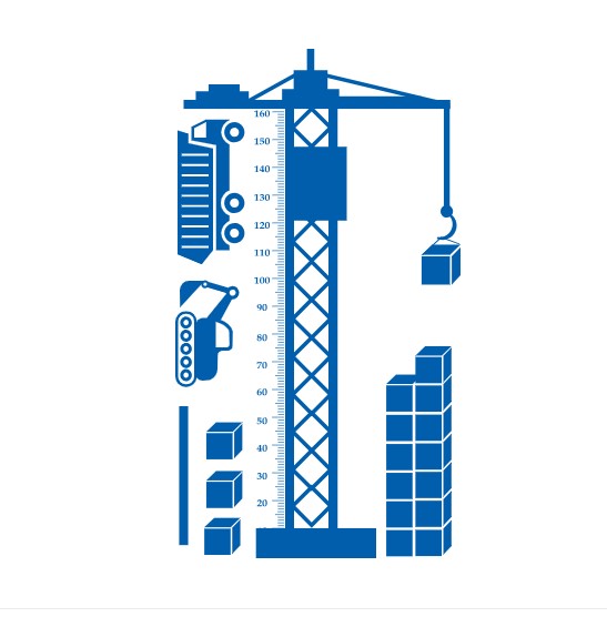 

Интерьерная виниловая наклейка ростомер IdeaClock Crane 105х185 см Лазурный(39369-46-31)