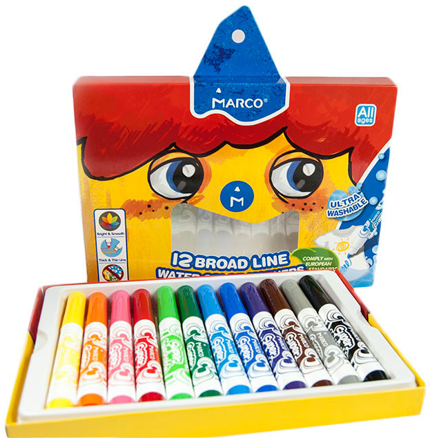 

Фломастеры Marco Super Washable Jumbo 12 цветов (1632-12CB)