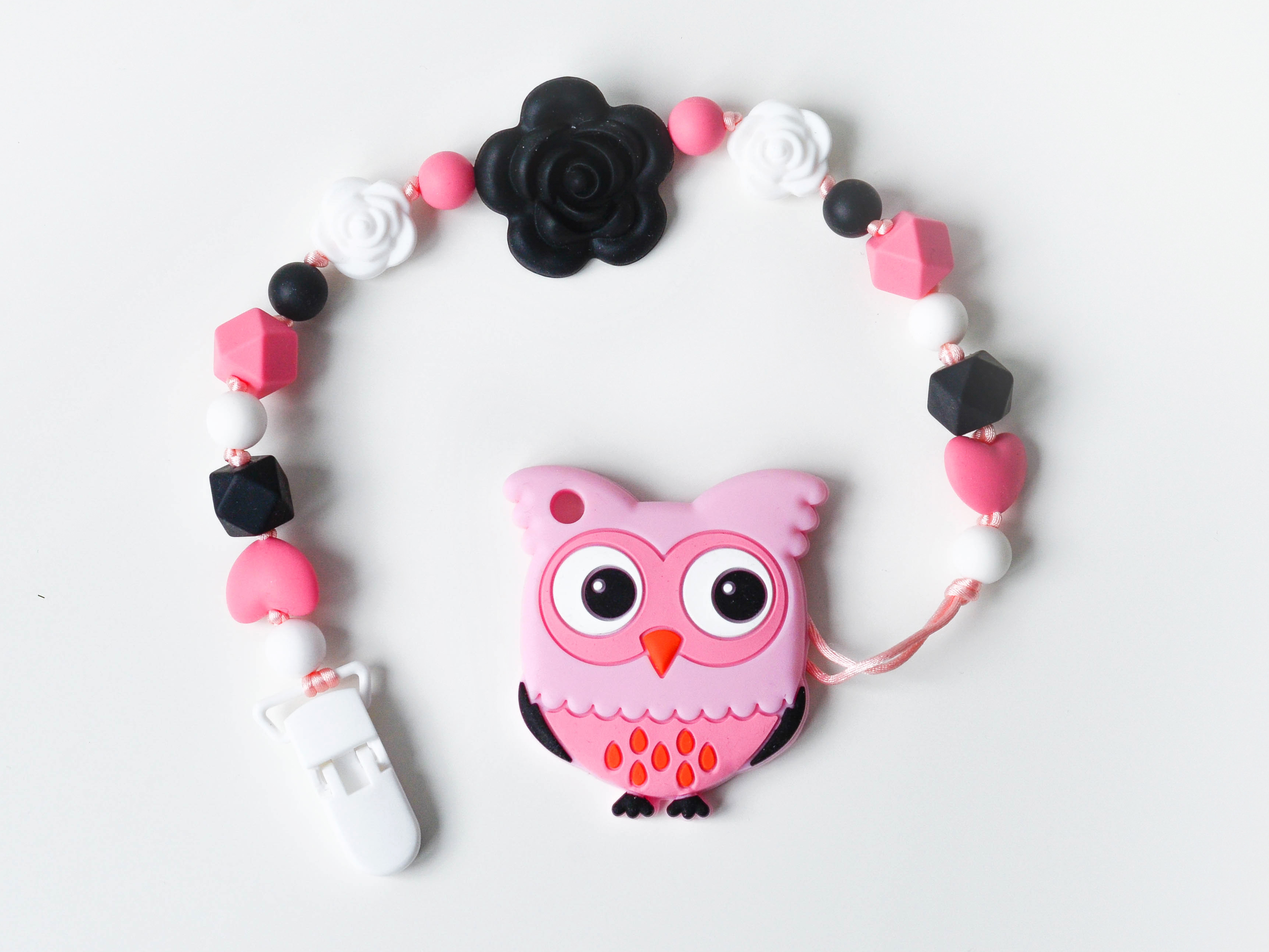 

Силиконовый прорезыватель Баловень Pink Owl