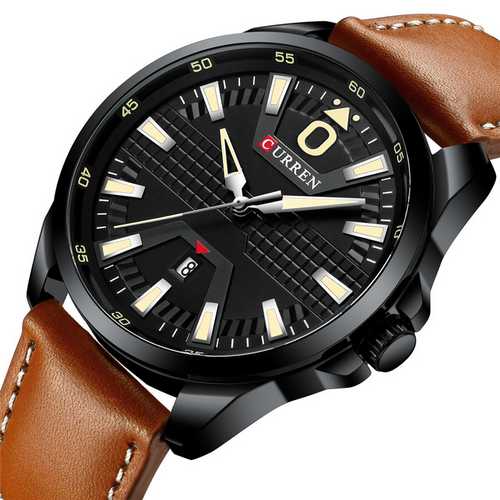 

Мужские наручные часы 8379 Black-Brown Curren 47 мм Черный