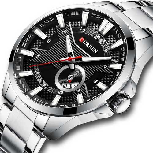 

Мужские наручные часы 8372 Silver-Black Curren 46 мм Серебряный