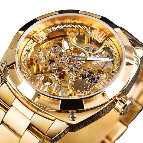 

Мужские наручные часы 1091 All Gold Forsining 41 мм Золотой