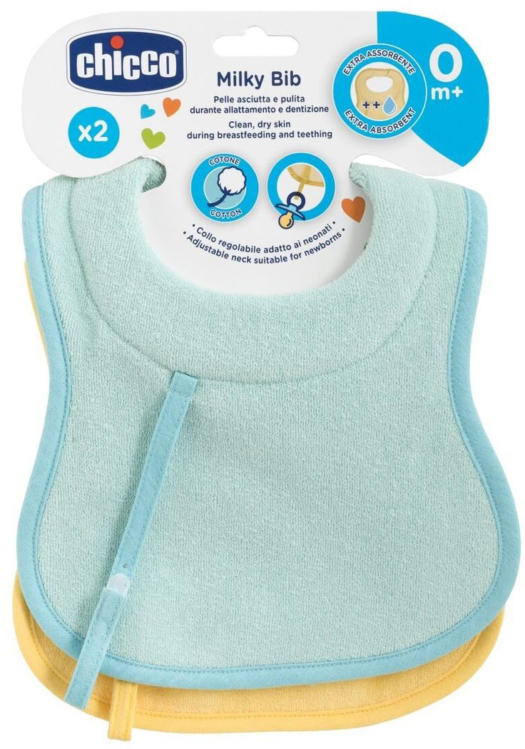 

Набор слюнявчиков Chicco Milky для мальчика 2 шт (16300.20)