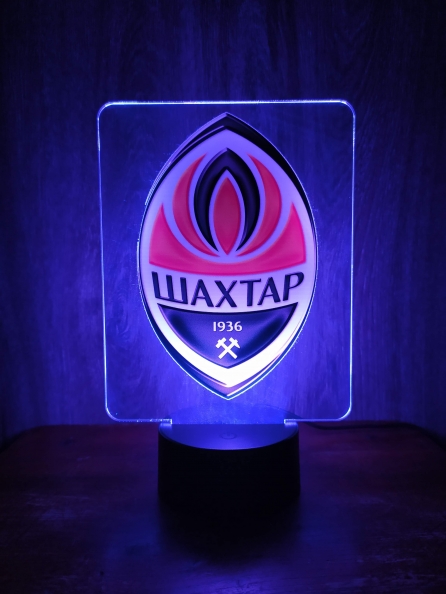 

3D светильник-ночник «Шахтер Донецк» CreativeLamps Увеличенная пластина (c пультом ДУ) (1112)