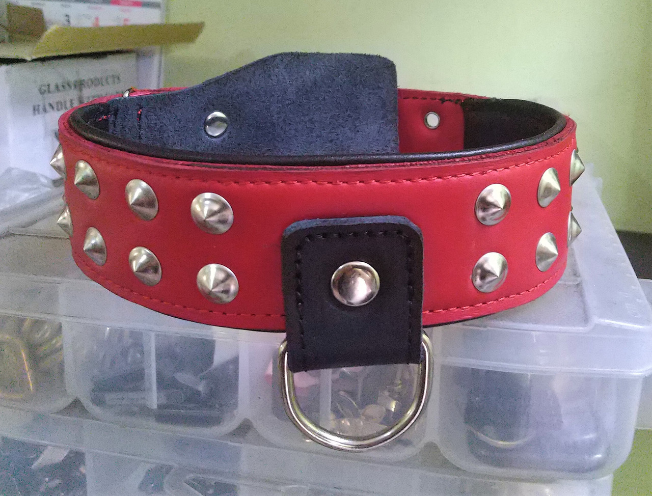 

Кожаный ошейник для собак Lockdog L (45-55 см) (zoo0000469) Красный
