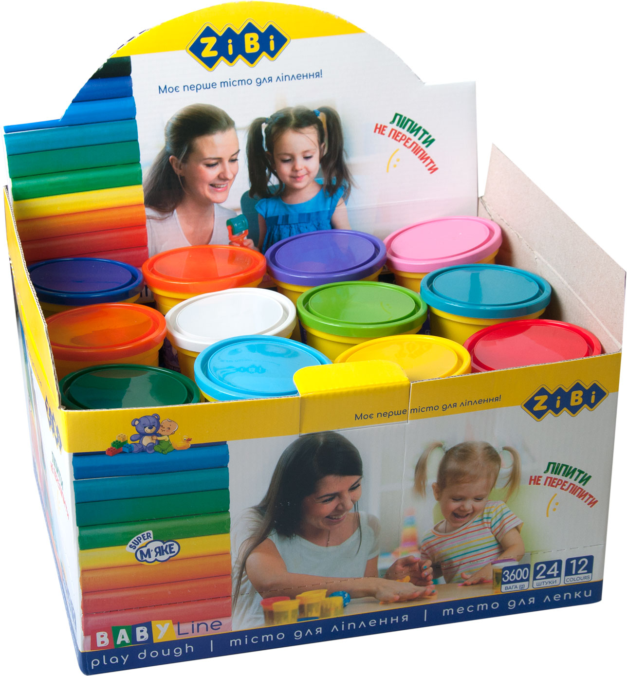 

Набор теста для лепки ZiBi Baby Line 24 шт 12 цветов (ZB.6250) (4823078932815)