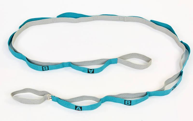 

Лента для растяжки Record Sport Stretch Strap 3092 12 петель голубой-серый