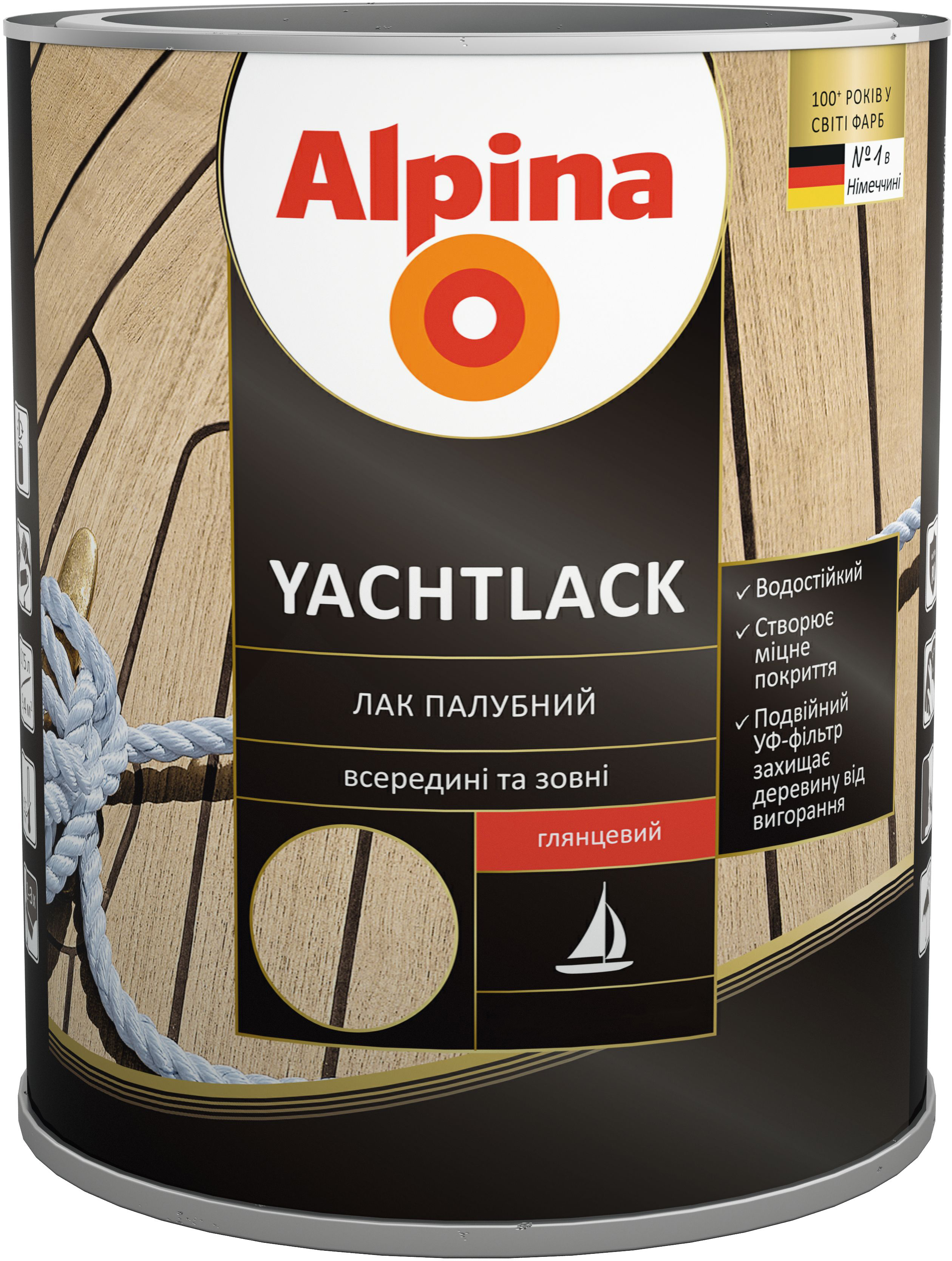 

Лак палубный Alpina Yachtlack глянцевый 2.5 л Прозрачный (948103975)
