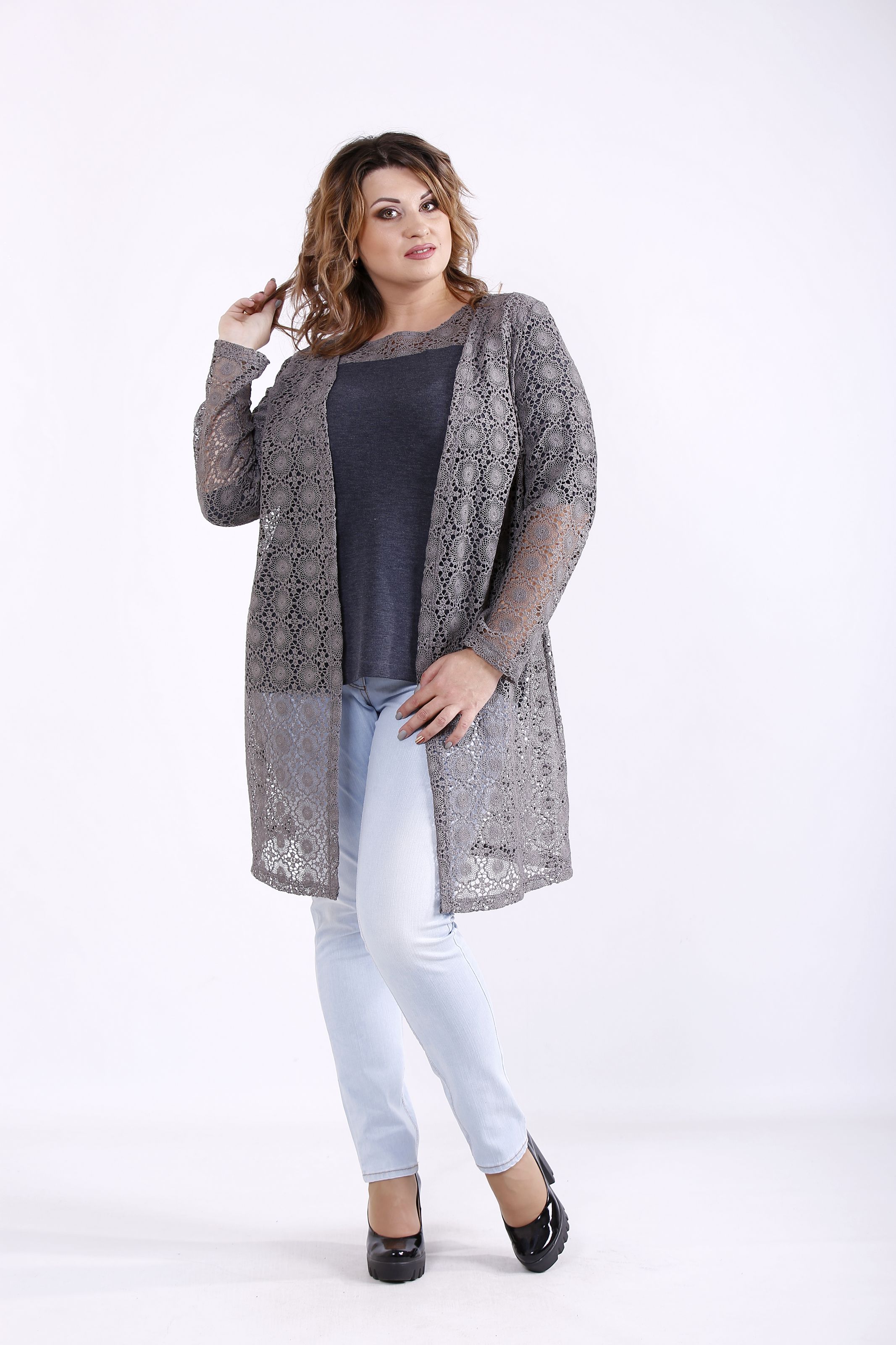 

Комплект: кофта и накидка GARRY-STAR 01283-2  Серый, Комплект: кофта и накидка GARRY-STAR 01283-2 50 Серый