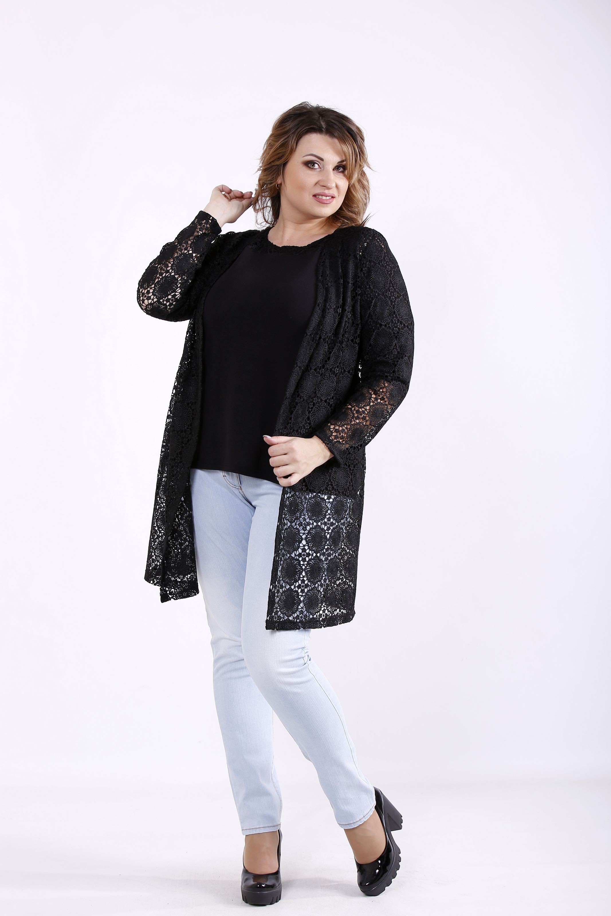 

Комплект: кофта и накидка GARRY-STAR 01283-3  Черный, Комплект: кофта и накидка GARRY-STAR 01283-3 42 Черный