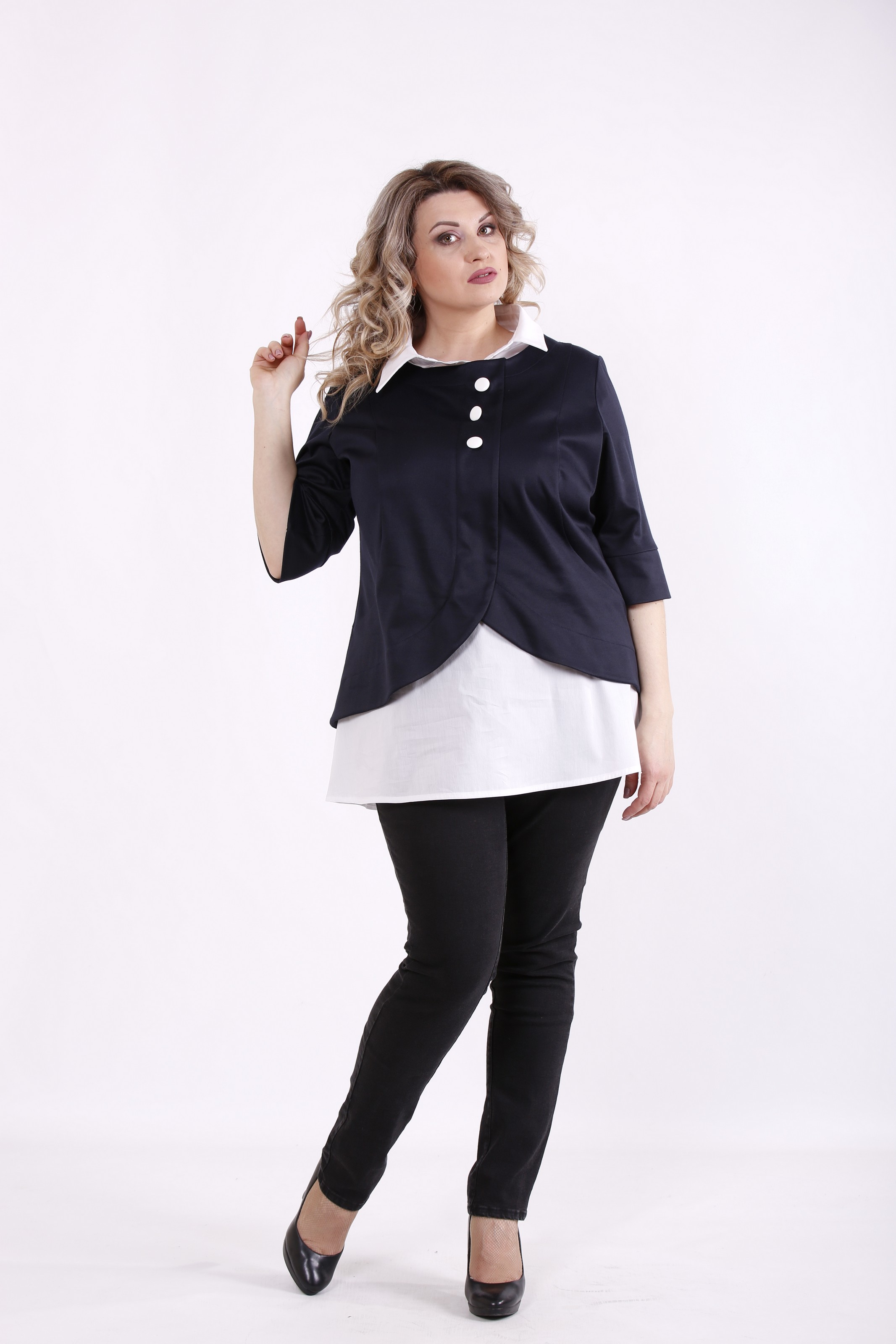 

Комплект: кофта и накидка GARRY-STAR 01465-4  Синий, Комплект: кофта и накидка GARRY-STAR 01465-4 58 Синий
