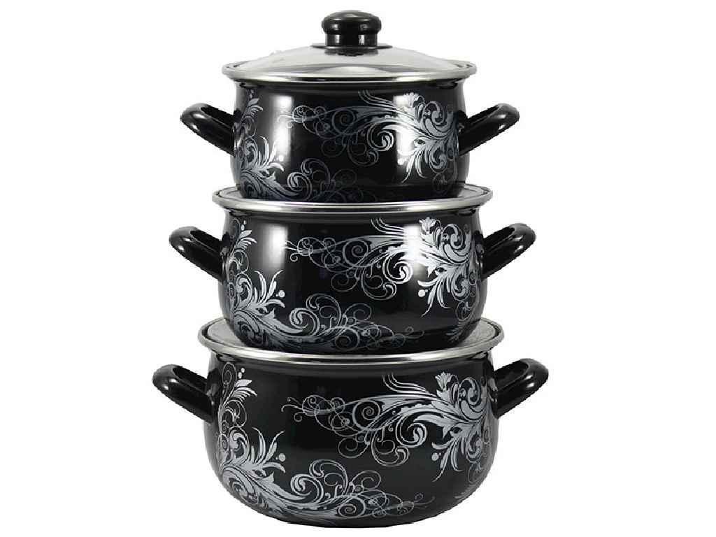 

Набор эмалированной посуды Interos Серебро 3 предмета