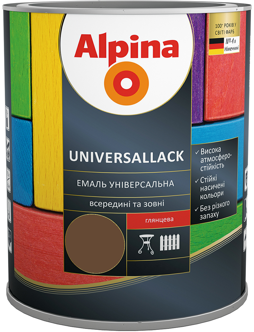 

Эмаль Alpina Universallack Глянцевая 2.5 л Темно-коричневая (948103743)